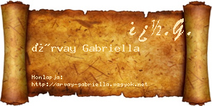 Árvay Gabriella névjegykártya